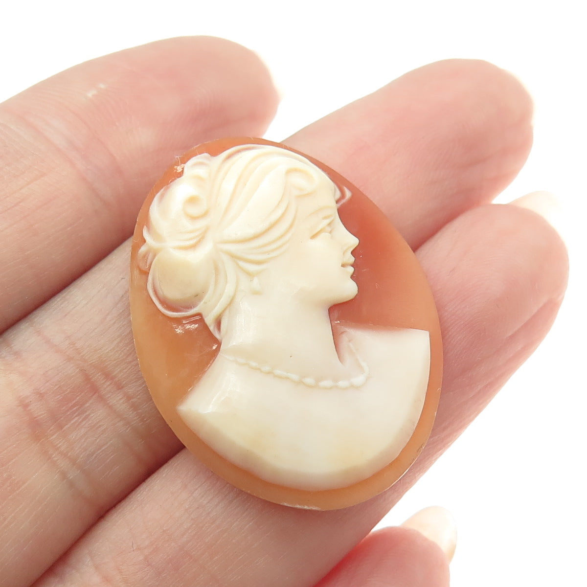 Antique Victorian Real Carved Mother-of-Pearl Lady Cameo