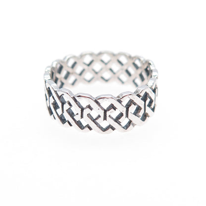 925 Sterling Silver Vintage Celtic Knot Band Ring Size 5