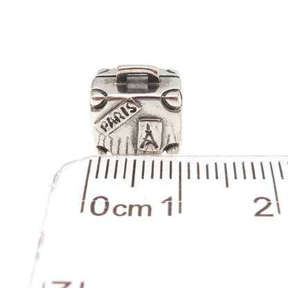 Pandora 925 Sterling Silver Paris Suitcase Slide Bead Charm