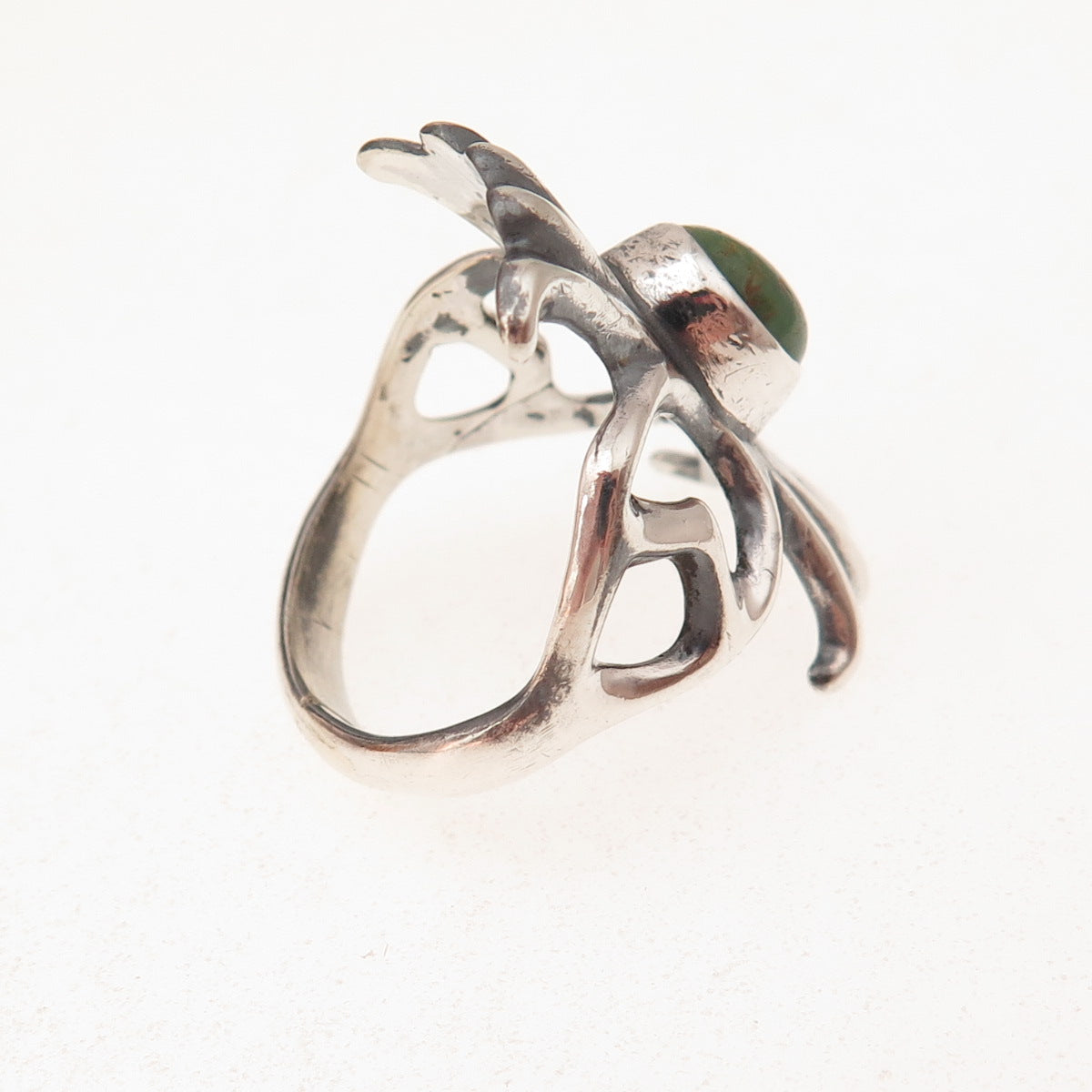 Old Pawn 925 Sterling Silver Vintage Southwestern Royston Turquoise Ring Size 8