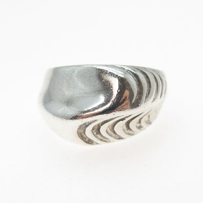 MONET 925 Sterling Silver Vintage Modernist Dome Ring Size 6