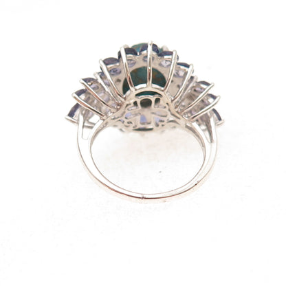 Chuck Clemency 925 Sterling Silver Real Turquoise & Iolite Ring Size 6