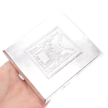 900 Silver Vintage Bolivia Tribal God Cigarette Case