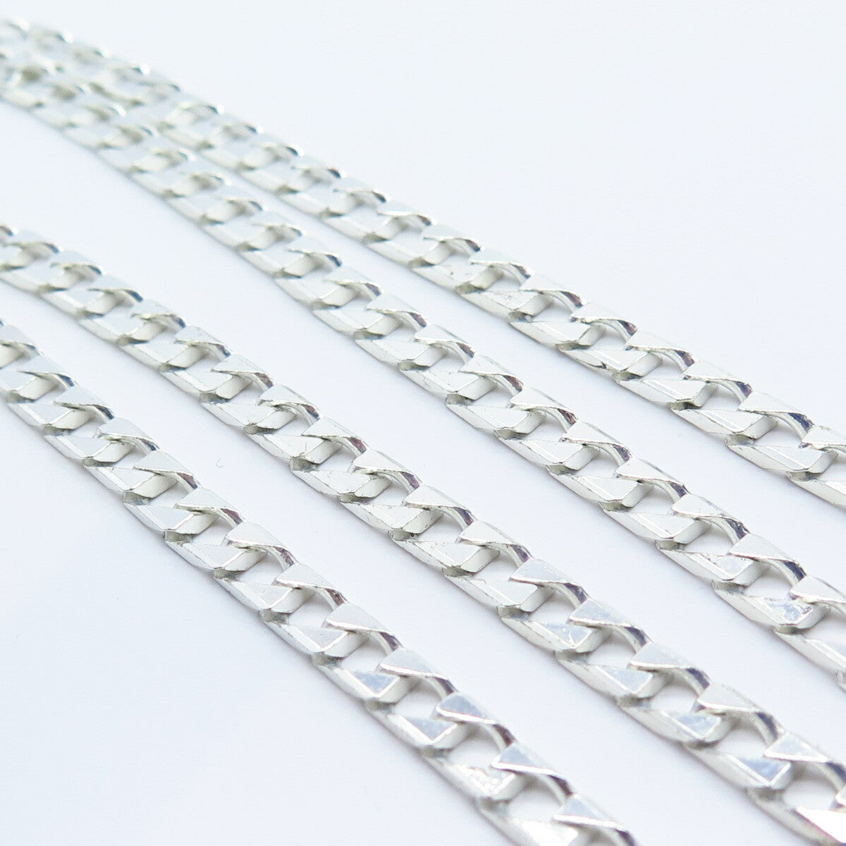 925 Sterling Silver Italy Cuban Chain Necklace 21"