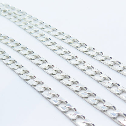 925 Sterling Silver Italy Cuban Chain Necklace 21"