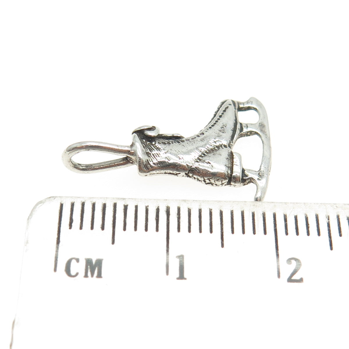 925 Sterling Silver Vintage Ice Skating Shoe Minimalist Charm Pendant