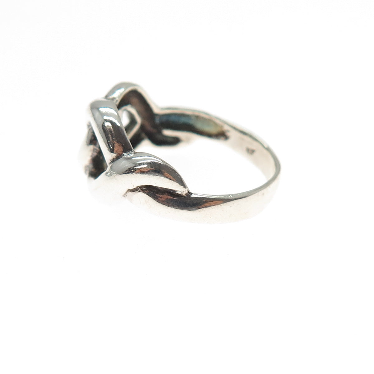 CHAPAL ZENRAY 925 Sterling Silver Vintage Modernist Interlocked Ring Size 7.25