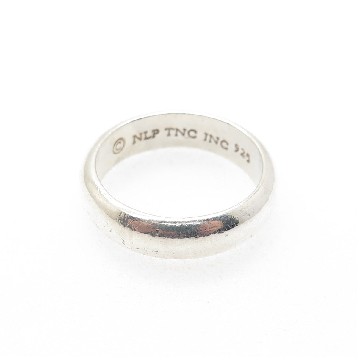 NLP TNC INC 925 Sterling Silver Vintage Classic Wedding Band Ring Size 9.75