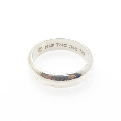 NLP TNC INC 925 Sterling Silver Vintage Classic Wedding Band Ring Size 9.75