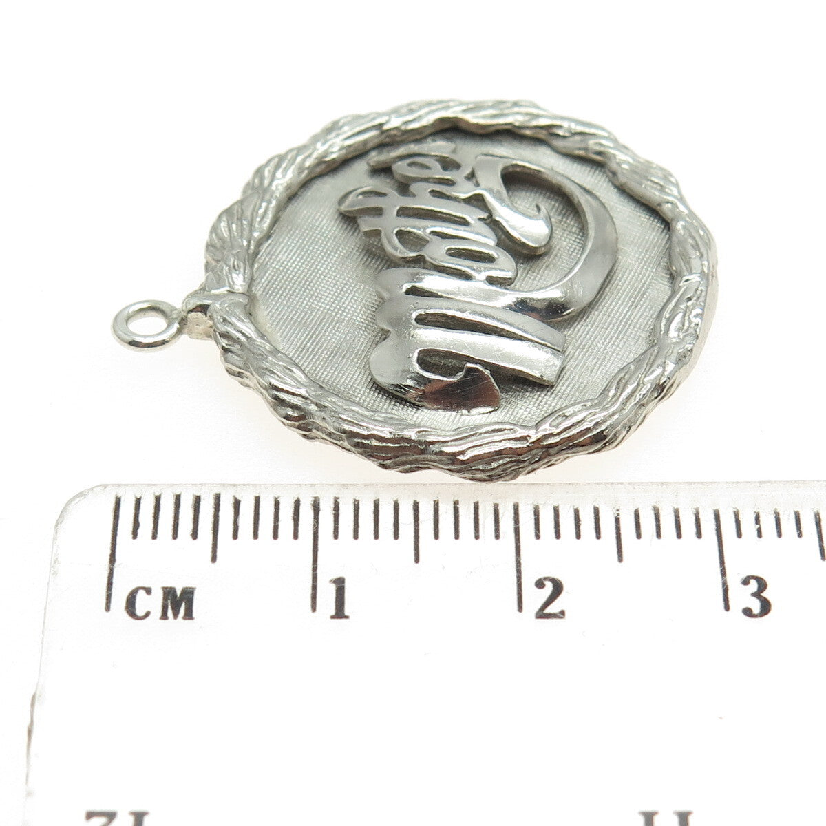 925 Sterling Silver Antique Art Deco "Mother" Textured Pendant