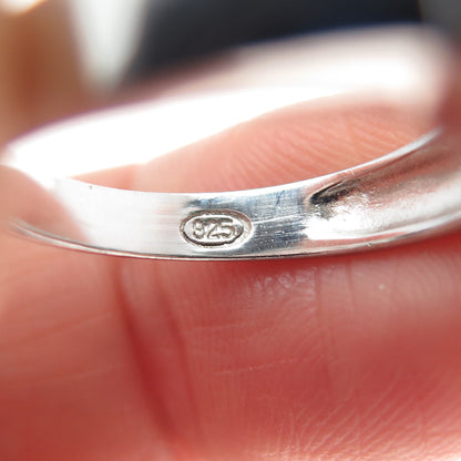 925 Sterling Silver Cushion-Cut Green C Z Modernist Ring Size 6.25