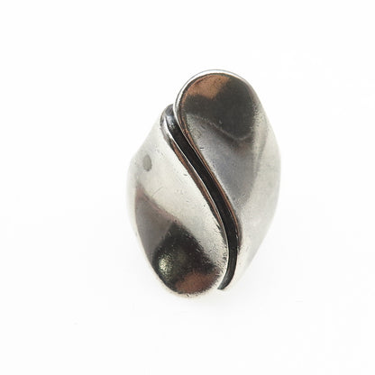 SHUBE 925 Sterling Silver Vintage Modernist Yin Yang Oxidized Ring Size 8.25