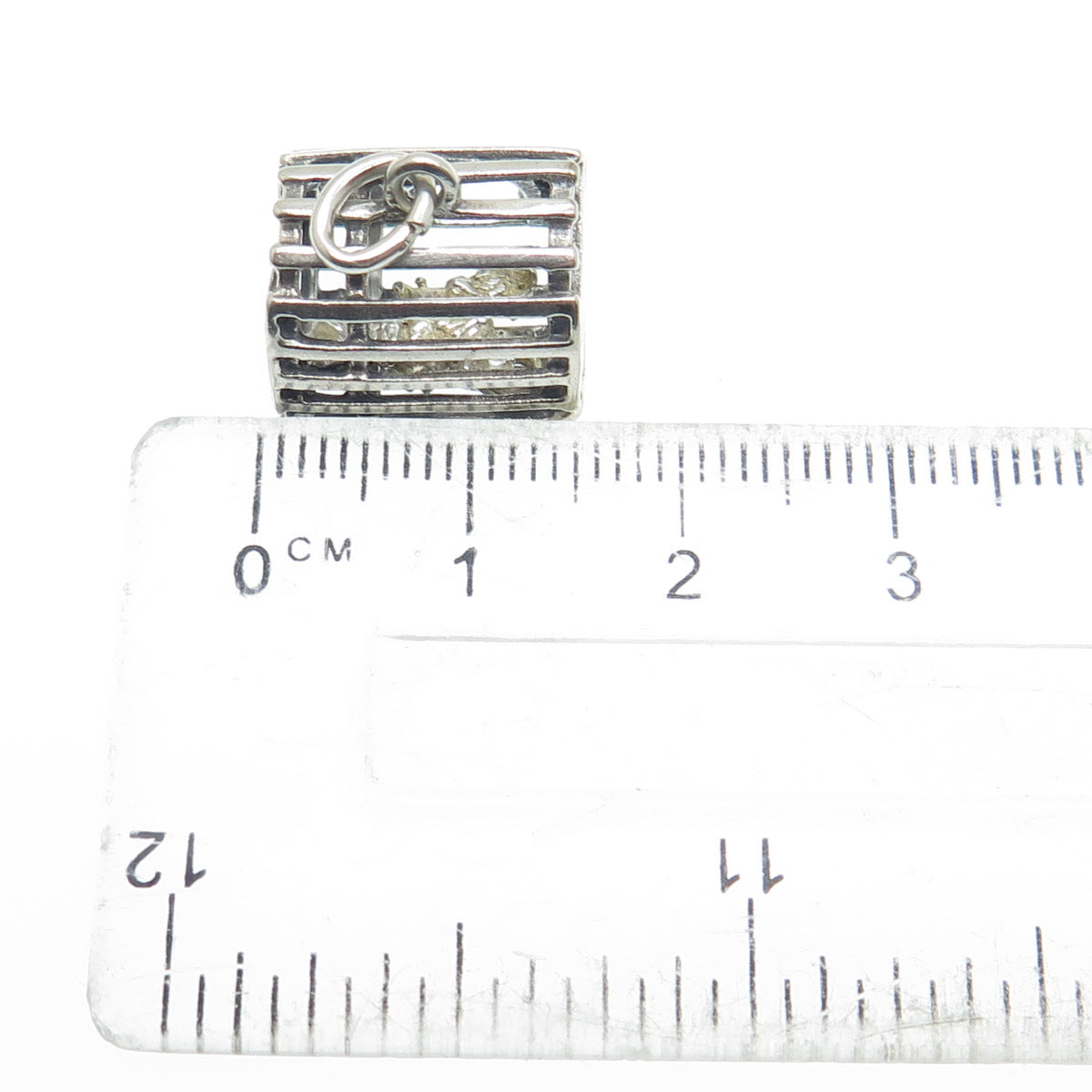 925 Sterling Silver Vintage Lobster Cage Minimalist Charm Pendant