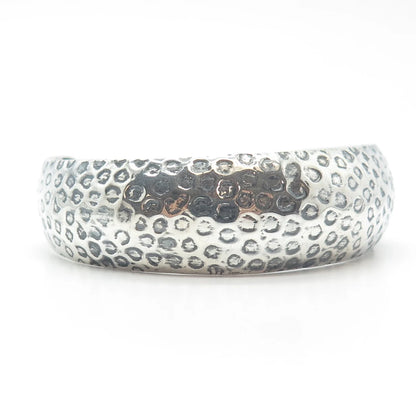 925 Sterling Silver Vintage Mexico Hammered Finish Adjustable Cuff Bracelet 6.5"