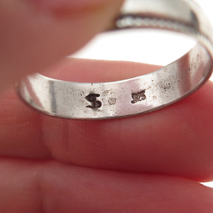 Shube 925 Sterling Silver Vintage Oxidized Band Ring Size 9.75