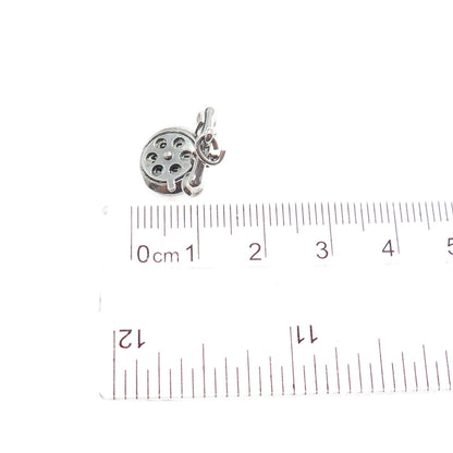 925 Sterling Silver Antique Art Deco I Love You Rotary Telephone Mini Pendant