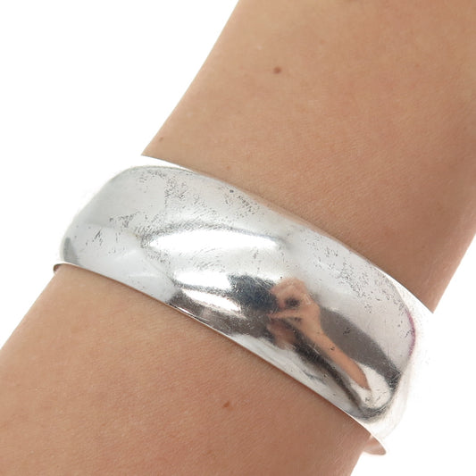 925 Sterling Silver Vintage Adjustable Wide Cuff Bracelet 6.25"