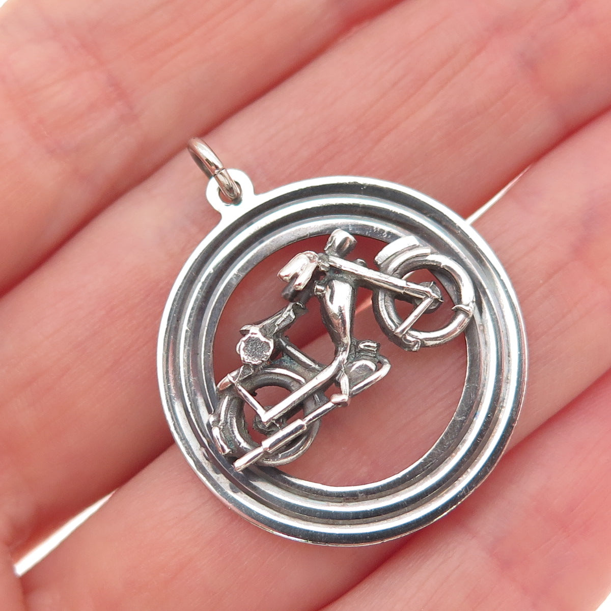 Payton Pepper & Sons 925 Sterling Silver Vintage 1969 Birmingham Bicycle Pendant
