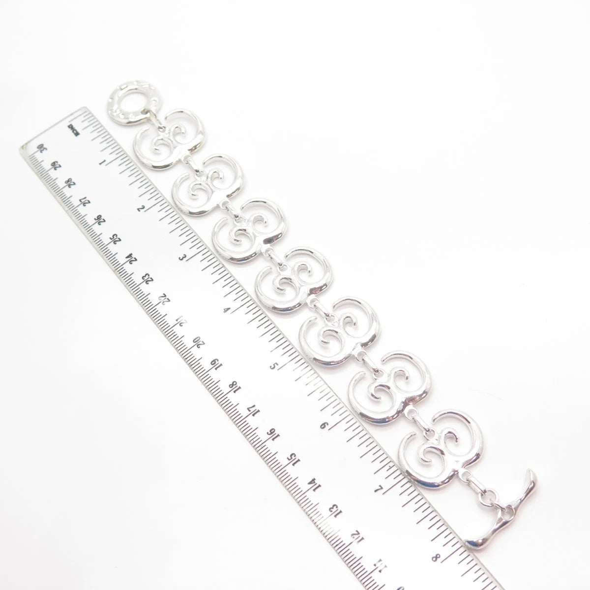 925 Sterling Silver Vintage Robert Lee Morris Ornate Link Bracelet 7"