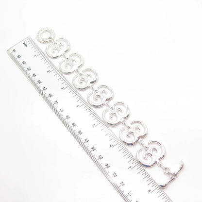 925 Sterling Silver Vintage Robert Lee Morris Ornate Link Bracelet 7"