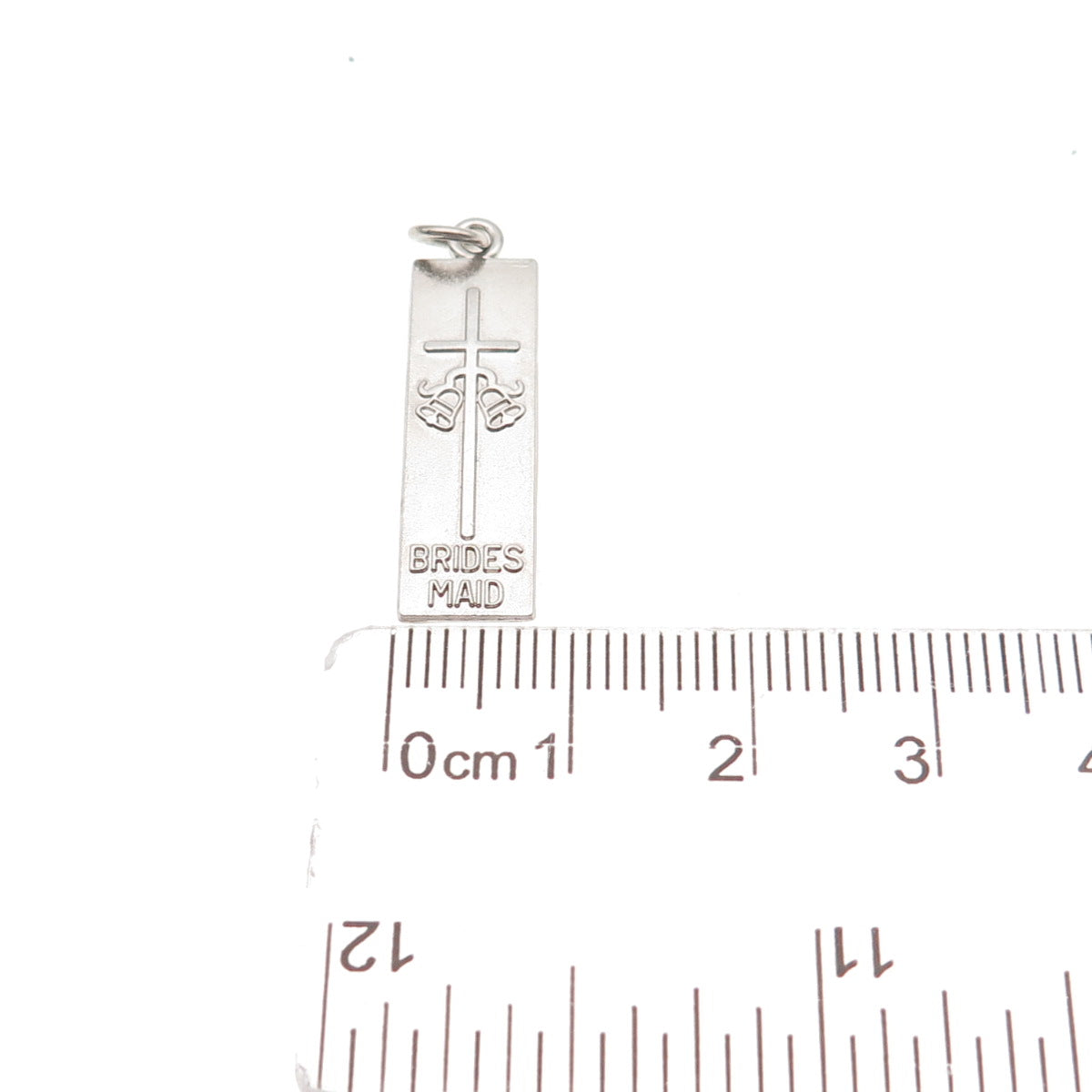 Antaya 925 Sterling Silver Vintage Bridesmaid Cross & Bells Bar Charm Pendant