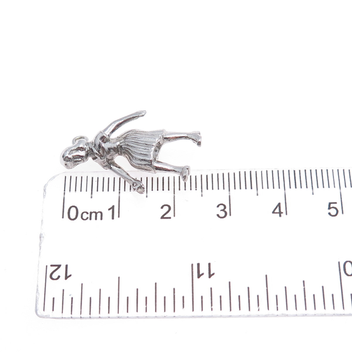 925 Sterling Silver Vintage Female Bowler Mini 3D Charm Pendant