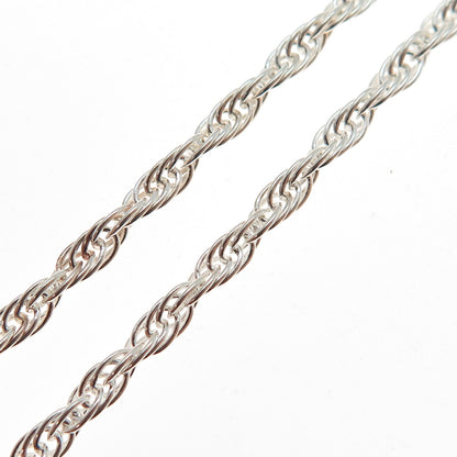 925 Sterling Silver Vintage Italy Singapore Chain Necklace 48" (missing lock)