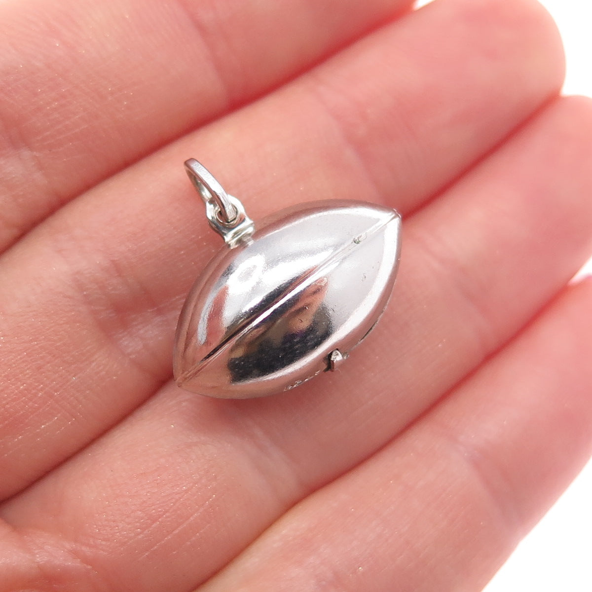 925 Sterling Silver Vintage Baseball 3D Charm Pendant