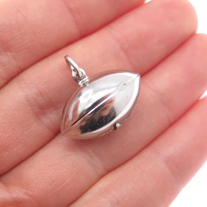 925 Sterling Silver Vintage Baseball 3D Charm Pendant