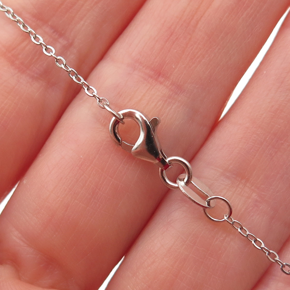 DEE BERKLE Sterling Silver Round & Princess-Cut C Z Cross Chain Necklace 16-18"