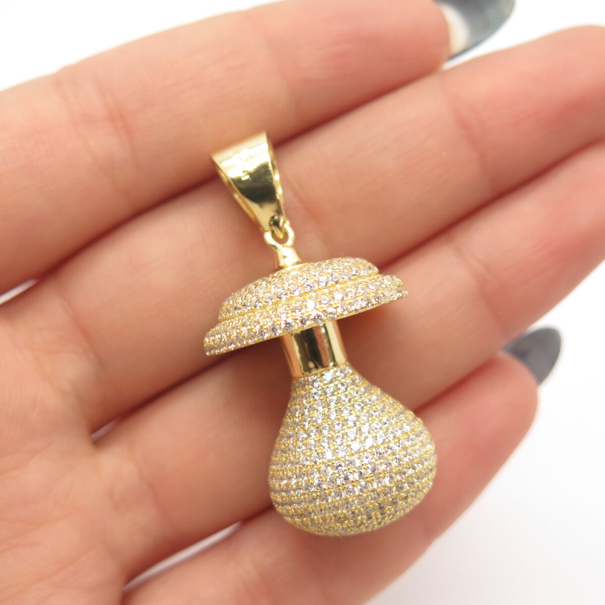925 Sterling Silver Gold Plated Modernist Pendant