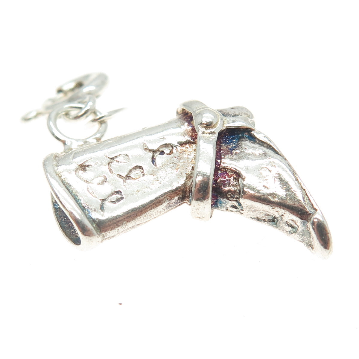 925 Sterling Silver Vintage Italy Cowboy Boot 3D Charm Pendant