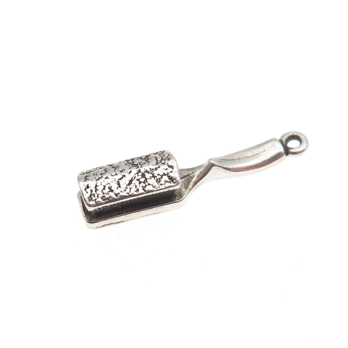 Sunwest 925 Sterling Silver Vintage Hairbrush Oxidized 3D Charm Pendant