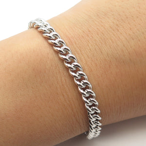 925 Sterling Silver With You Lockets Curb Link Bracelet 6.75"