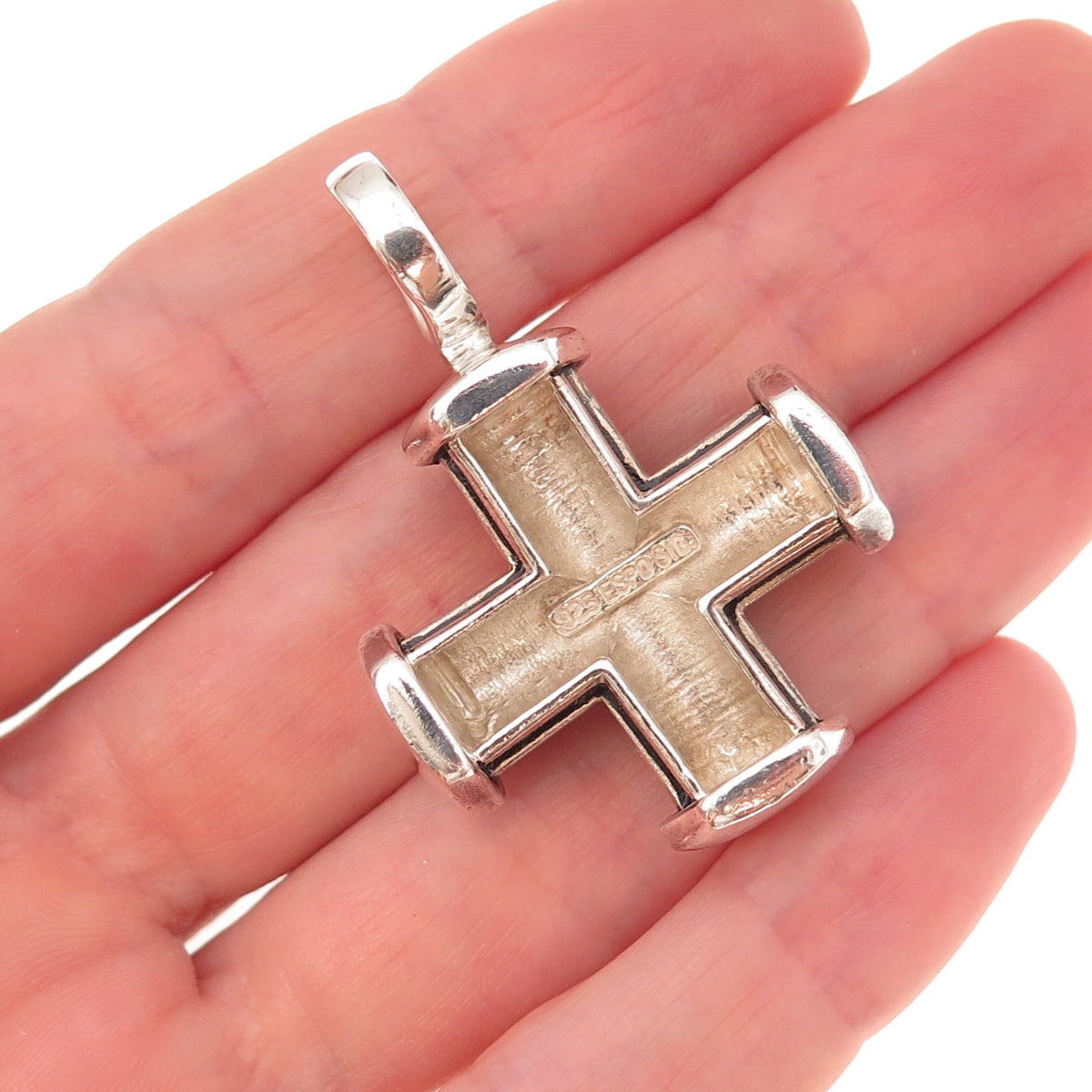 Joseph Esposito 925 Sterling Silver Vintage Cross Oxidized Pendant