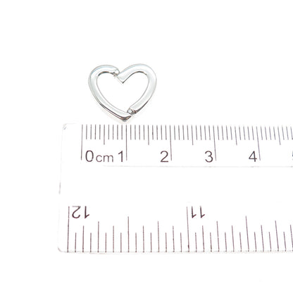 925 Sterling Silver Real Round-Cut Diamond Heart Mini Slide Charm Pendant