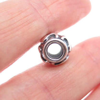 PANDORA 925 Sterling Silver Friendly Florets Slide Bead Charm