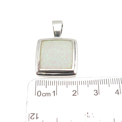 PB Paul Brackna 925 Sterling Silver Vintage Real Opal Charm Pendant