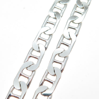 925 Sterling Silver Vintage Italy Anchor Mariner Chain Necklace 18"