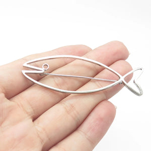 925 Sterling Silver Vintage diVera Ichthys Fish Religious Pin Brooch