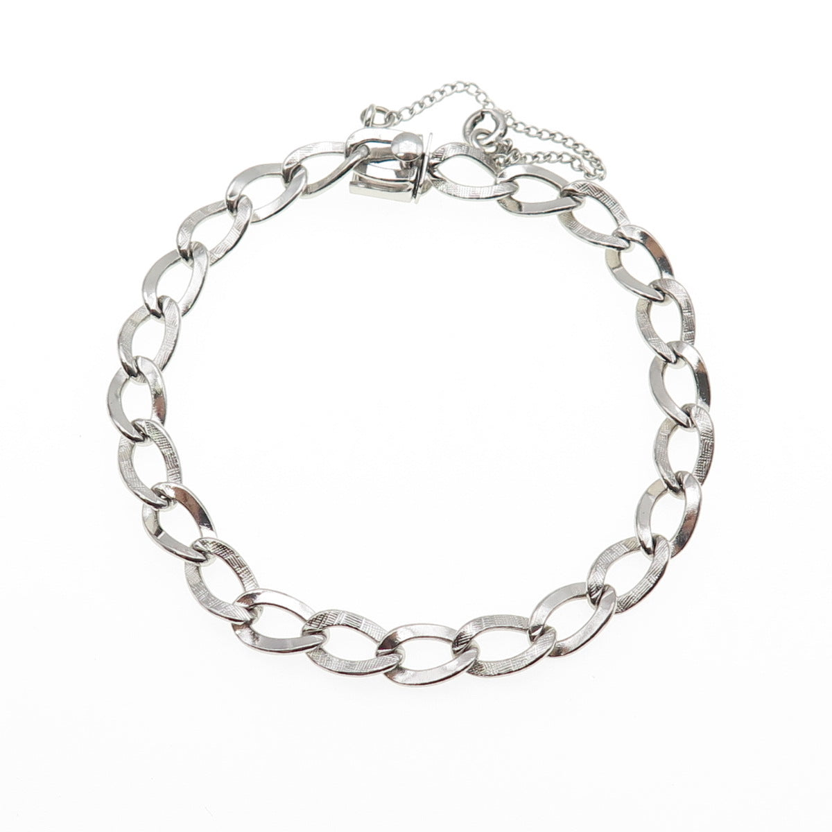 A&Z HAYWARD 925 Sterling Silver Vintage Curb Link Bracelet 7.25"