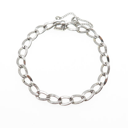 A&Z HAYWARD 925 Sterling Silver Vintage Curb Link Bracelet 7.25"