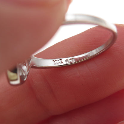 925 Sterling Silver Heart Hamsa Amulet Ring Size 7
