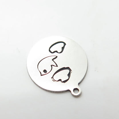 925 Sterling Silver USA Two In Town Bird Charm Pendant