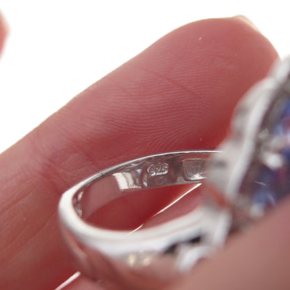 Chuck Clemency 925 Sterling Silver Real Multi-Cut Tanzanite Ring Size 8.25