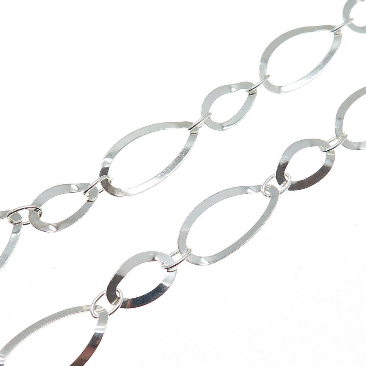 MILOR 925 Sterling Silver Vintage Italy Multi-Oval Chain Necklace 34"