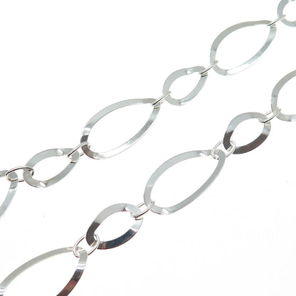 MILOR 925 Sterling Silver Vintage Italy Multi-Oval Chain Necklace 34"