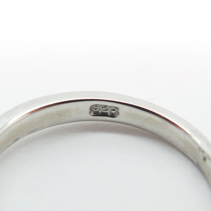 925 Sterling Silver Round-Cut Purple C Z Stackable Ring Size 5.75