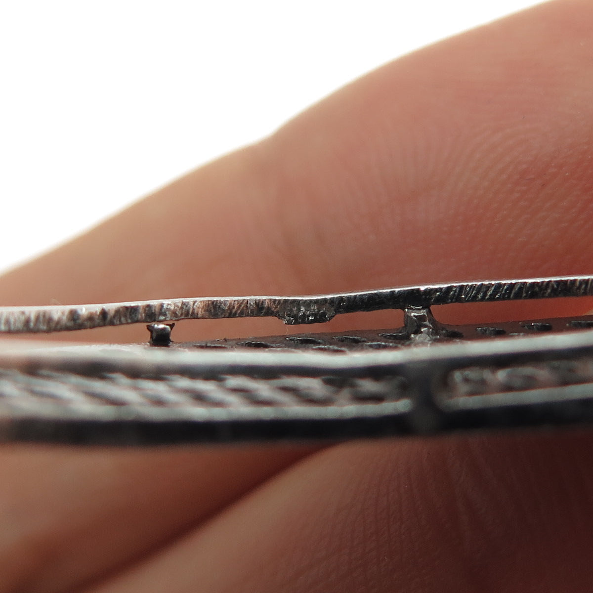 925 Sterling Silver Real Round-Cut Diamond Crescent Moon Oxidized Pendant