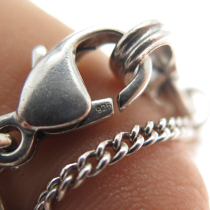 JAMES AVERY 925 Sterling Silver Vintage Double Bismark Link Bracelet 7.25"